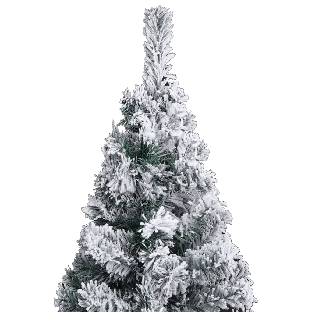 vidaXL Slim Pre-lit Christmas Tree with Ball Set Green 47.2" PVC