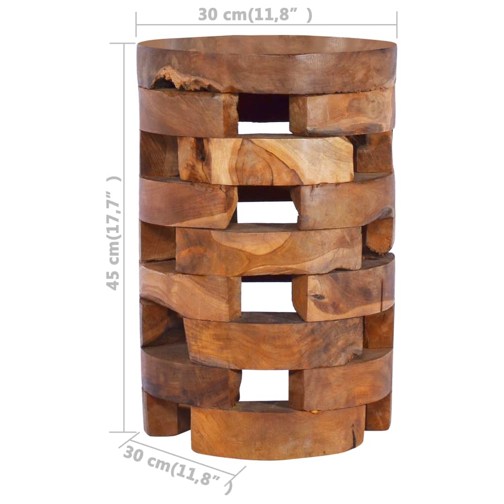 vidaXL Beside Cabinet 11.8"x11.8"x17.7" Solid Teak Wood