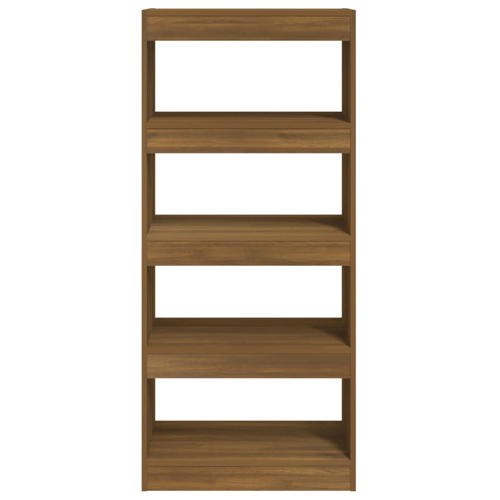 vidaXL Book Cabinet/Room Divider Brown Oak 23.6"x11.8"x53.1" Engineered Wood