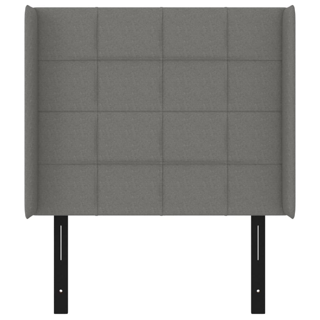 vidaXL Headboard with Ears Dark Gray 40.6"x6.3"x46.5"/50.4" Fabric