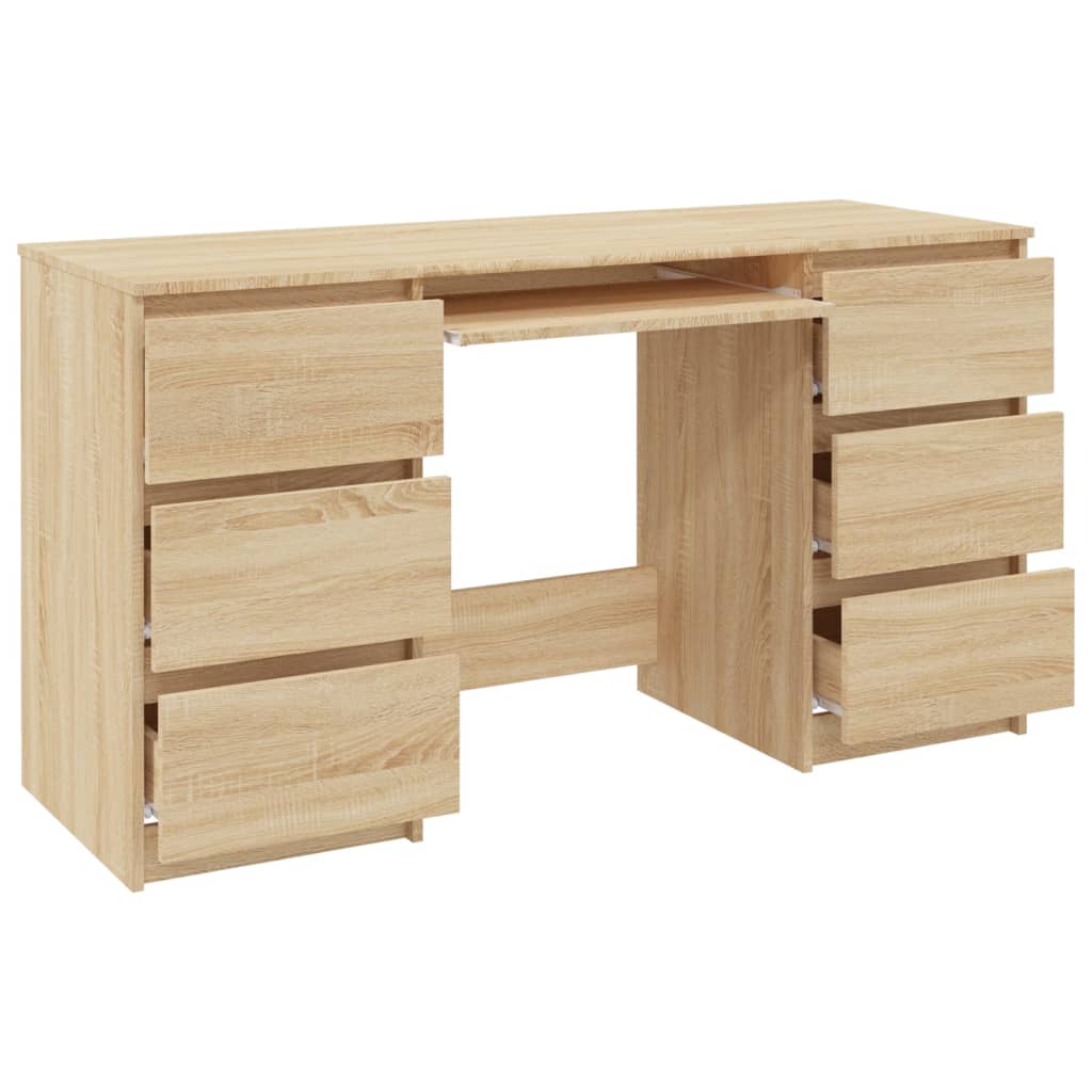 vidaXL Writing Desk Sonoma Oak 55.1"x19.7"x30.3" Engineered Wood