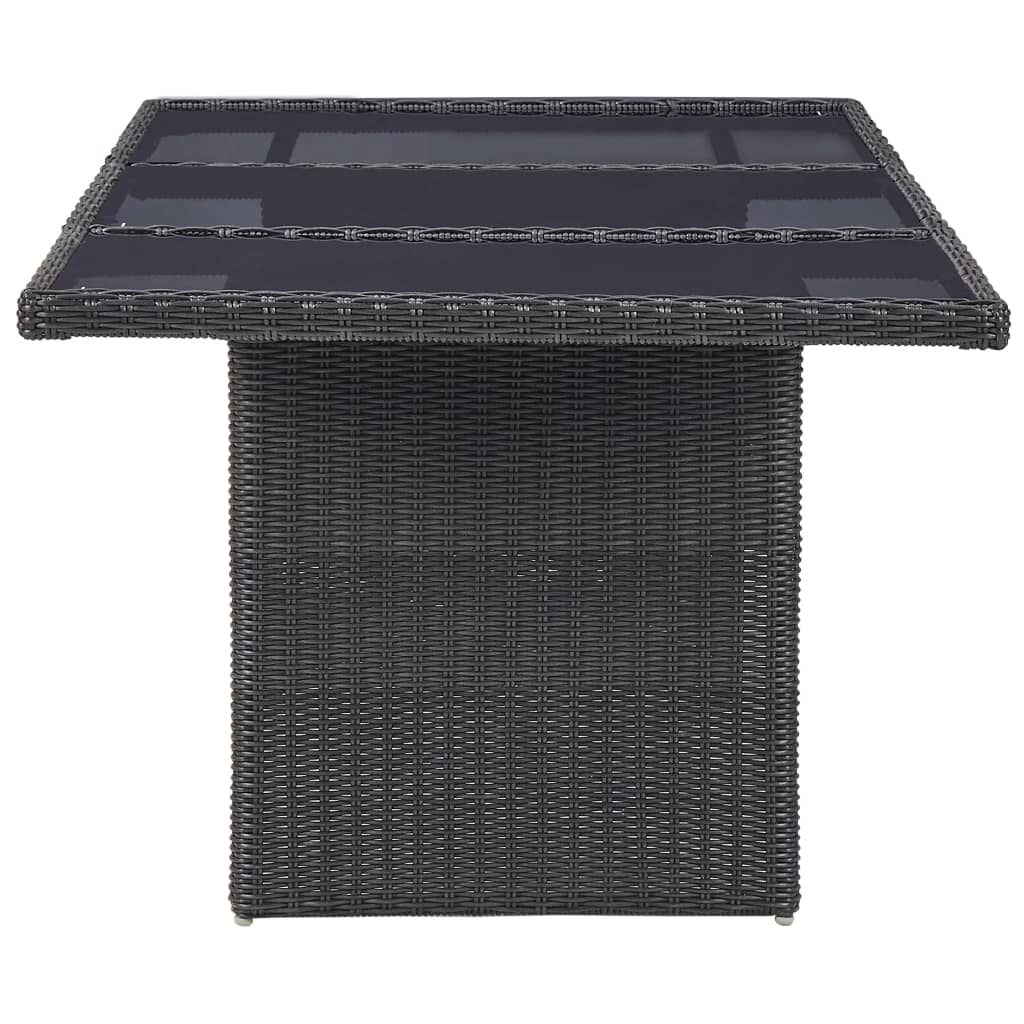 vidaXL 11 Piece Patio Dining Set Poly Rattan Black