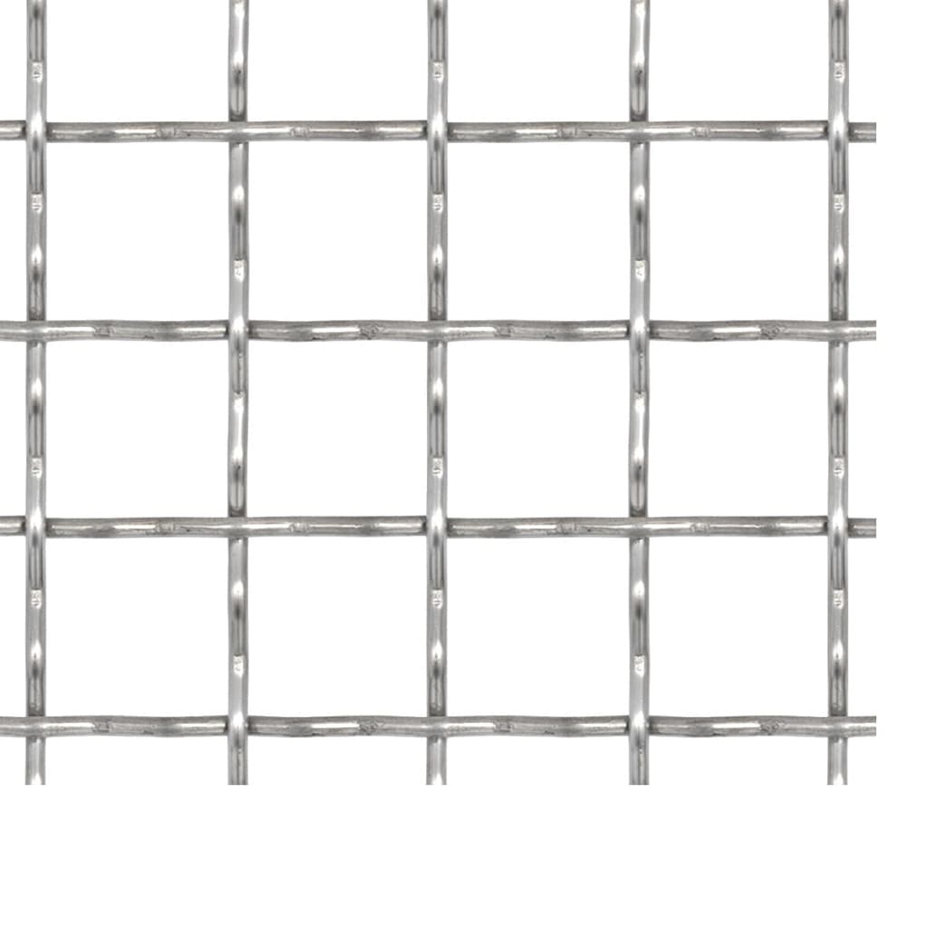 vidaXL Crimped Garden Wire Fence Stainless Steel 39.4"x33.5" 0.8"x0.8"x0.1"