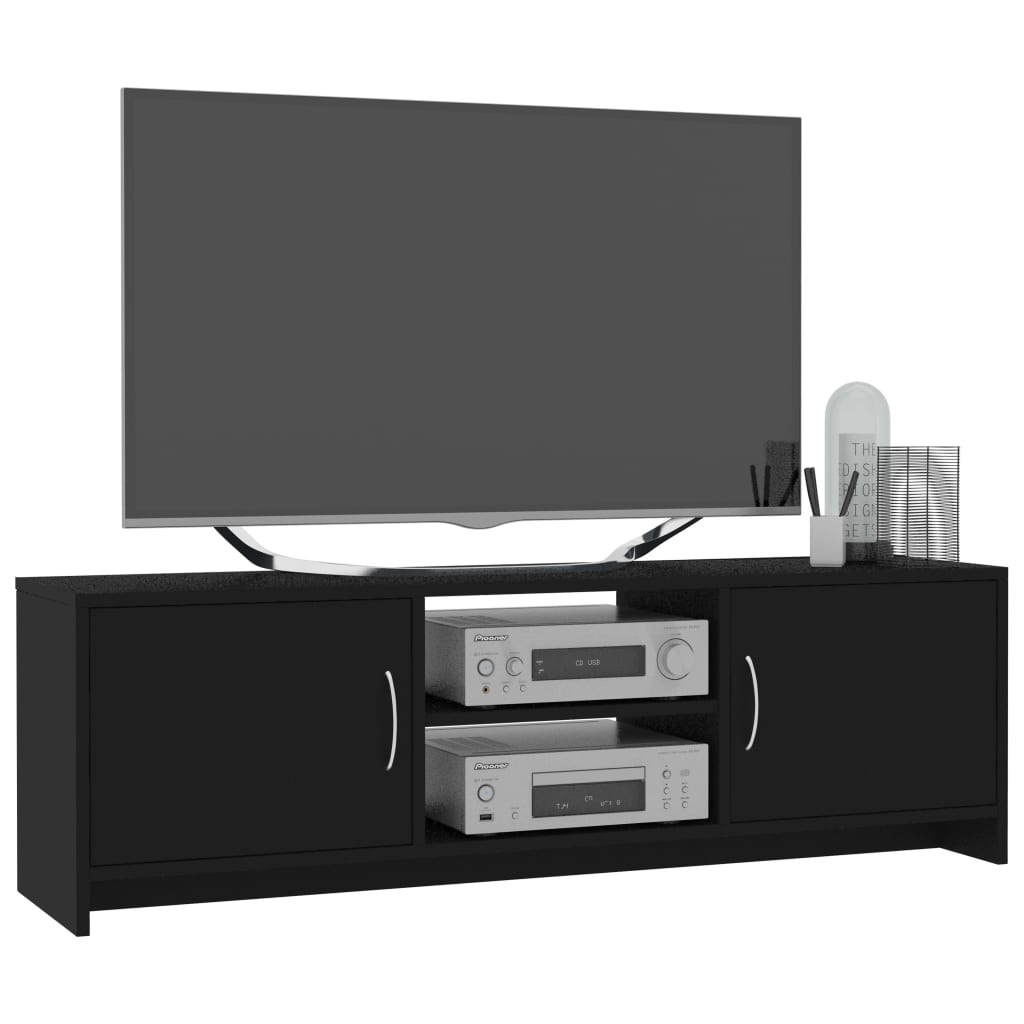 vidaXL TV Cabinet Black 47.2"x11.8"x14.8" Engineered Wood