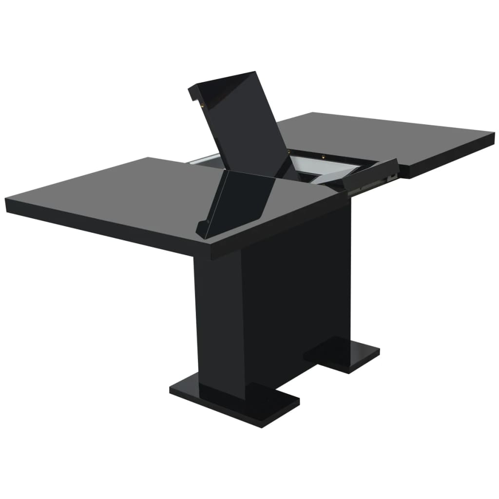 vidaXL Extendable Dining Table High Gloss Black