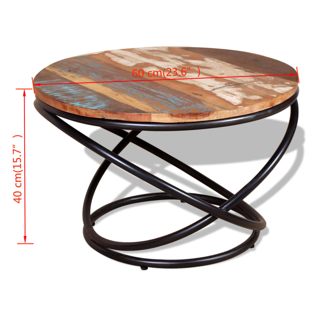 vidaXL Coffee Table Solid Reclaimed Wood 23.6"x23.6"x15.7"