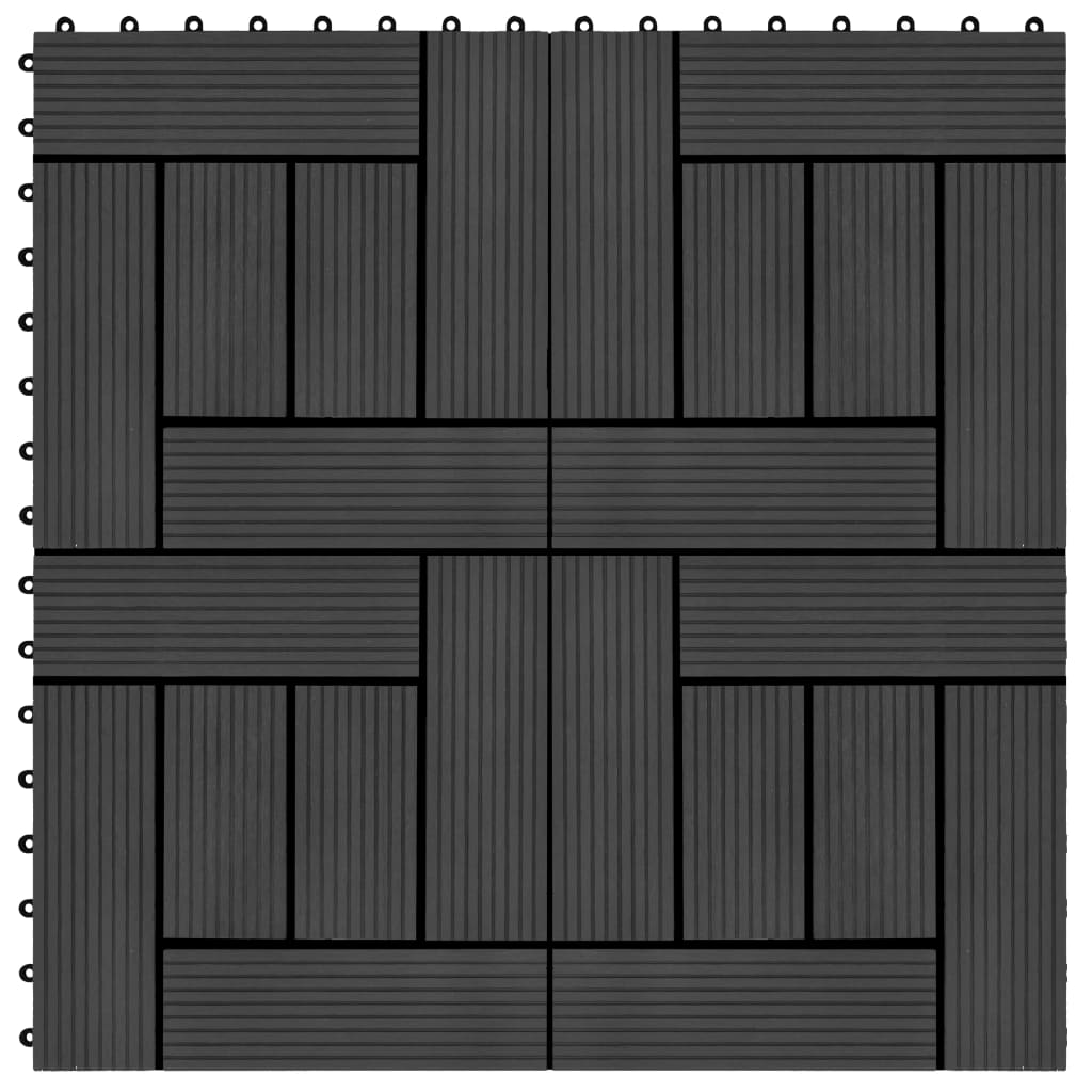 vidaXL 22 pcs Decking Tiles 11.8"x11.8" 2 sqm WPC Black