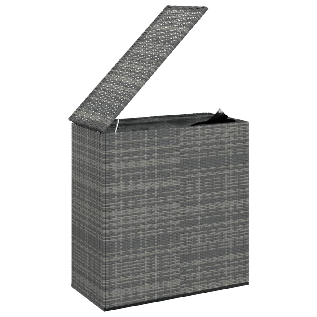 vidaXL Patio Cushion Box PE Rattan Gray