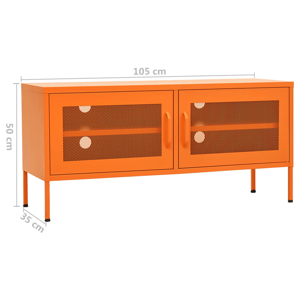 vidaXL TV Stand Orange 41.3"x13.8"x19.7" Steel