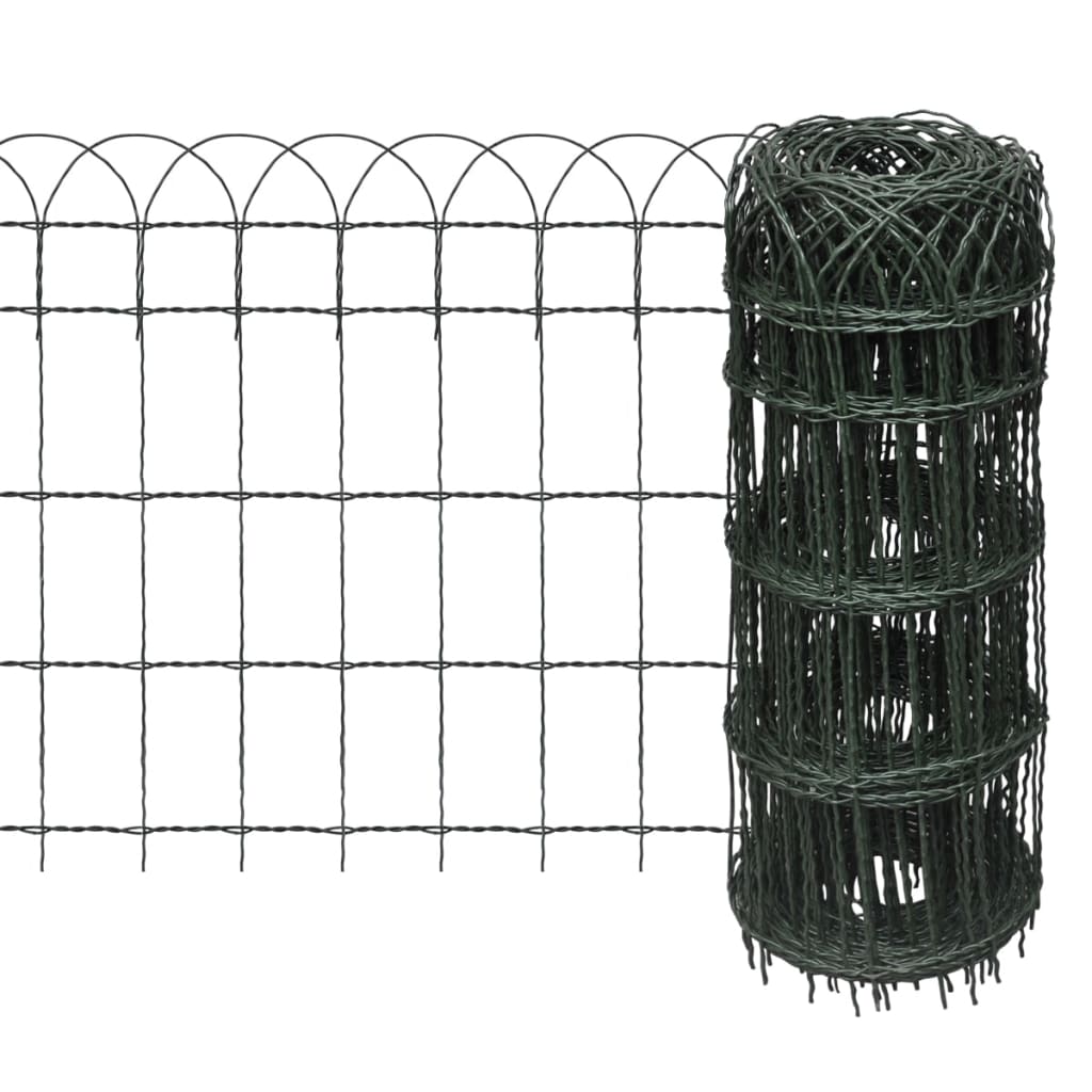vidaXL Garden Border Fence Powder-coated Iron 82'x2.1'