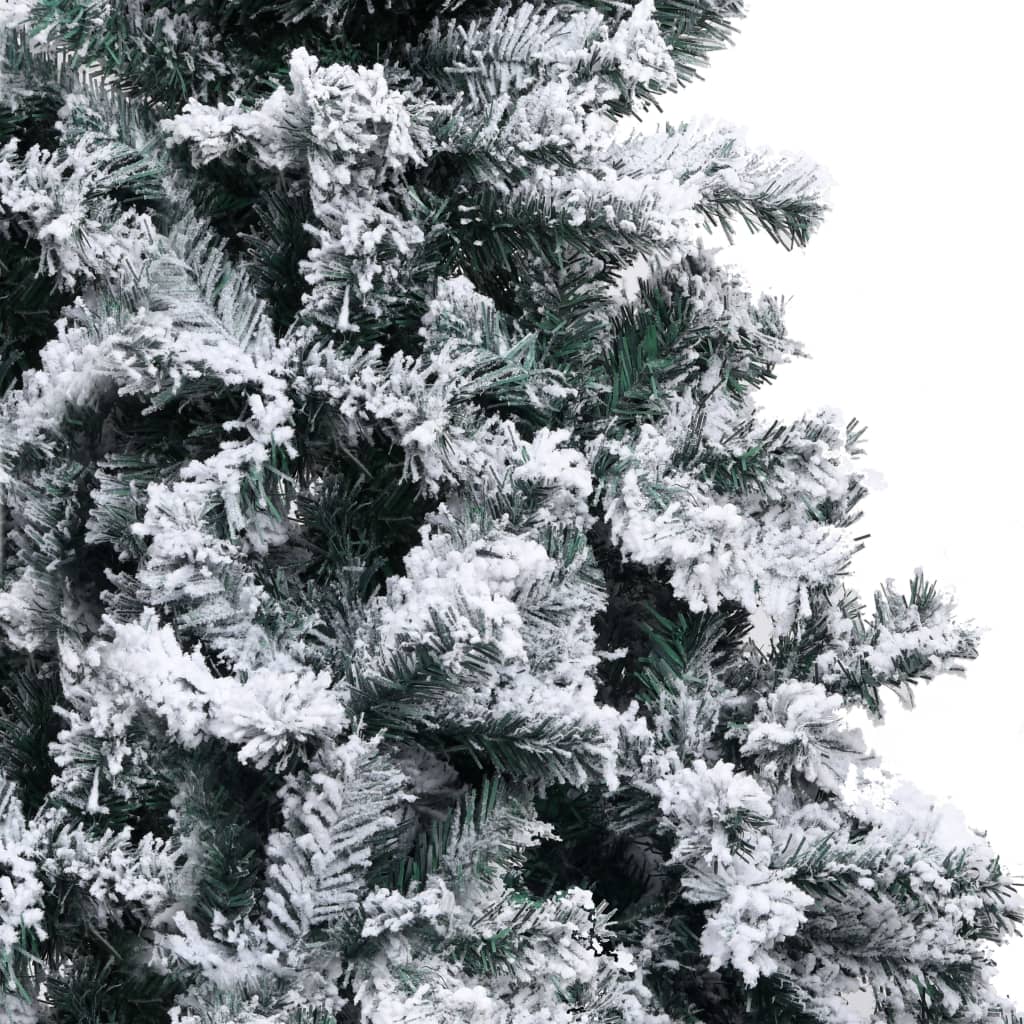 vidaXL Artificial Christmas Tree with Flocked Snow Green 82.7" PVC