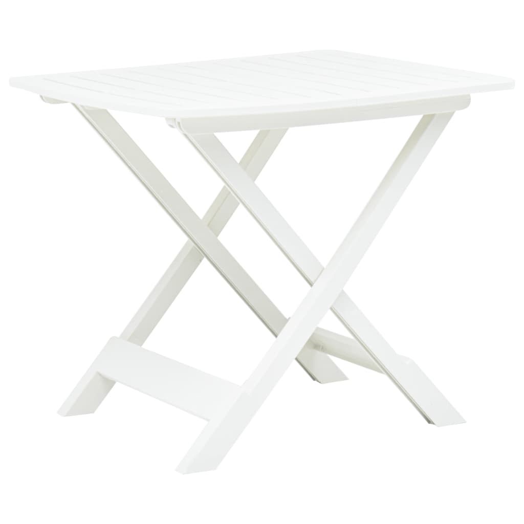 vidaXL Folding Patio Table White 31.1"x28.3"x27.6" Plastic