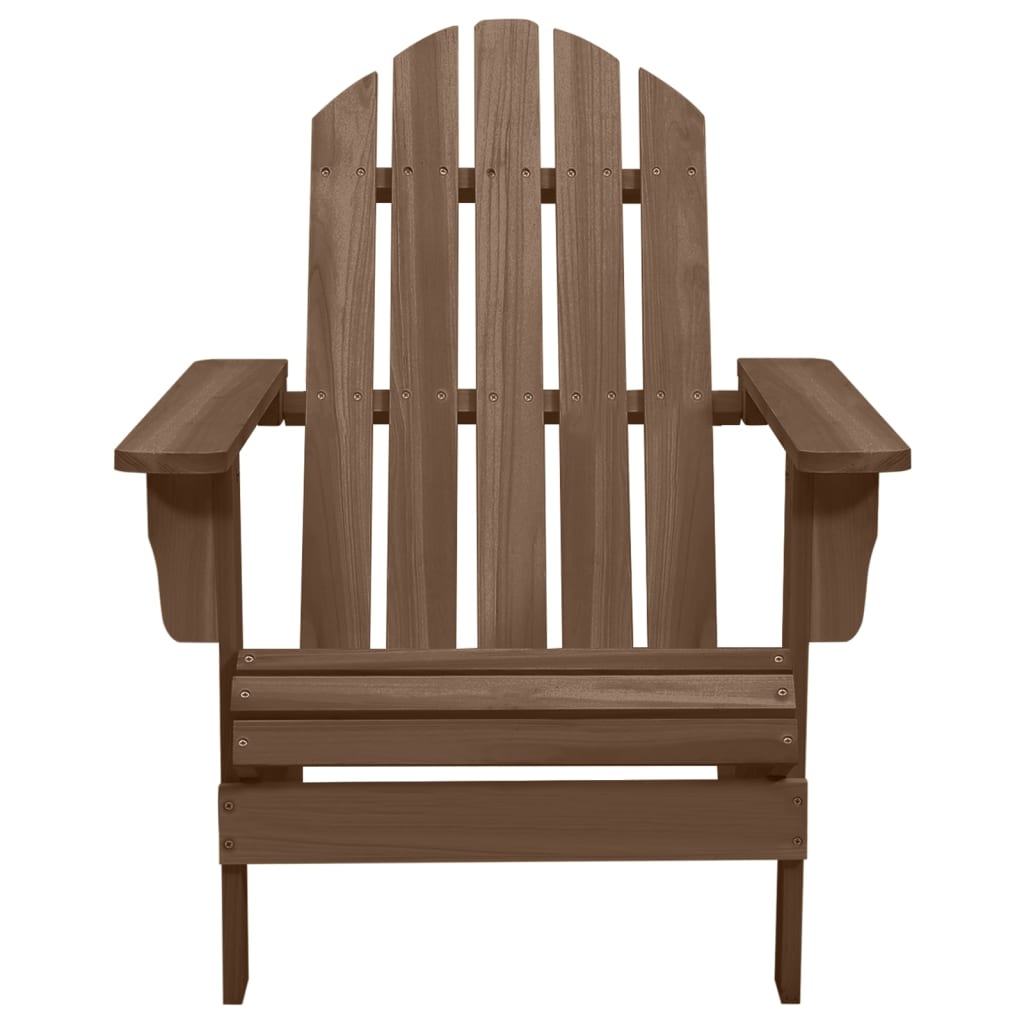 vidaXL Patio Adirondack Chair with Table Solid Fir Wood Brown