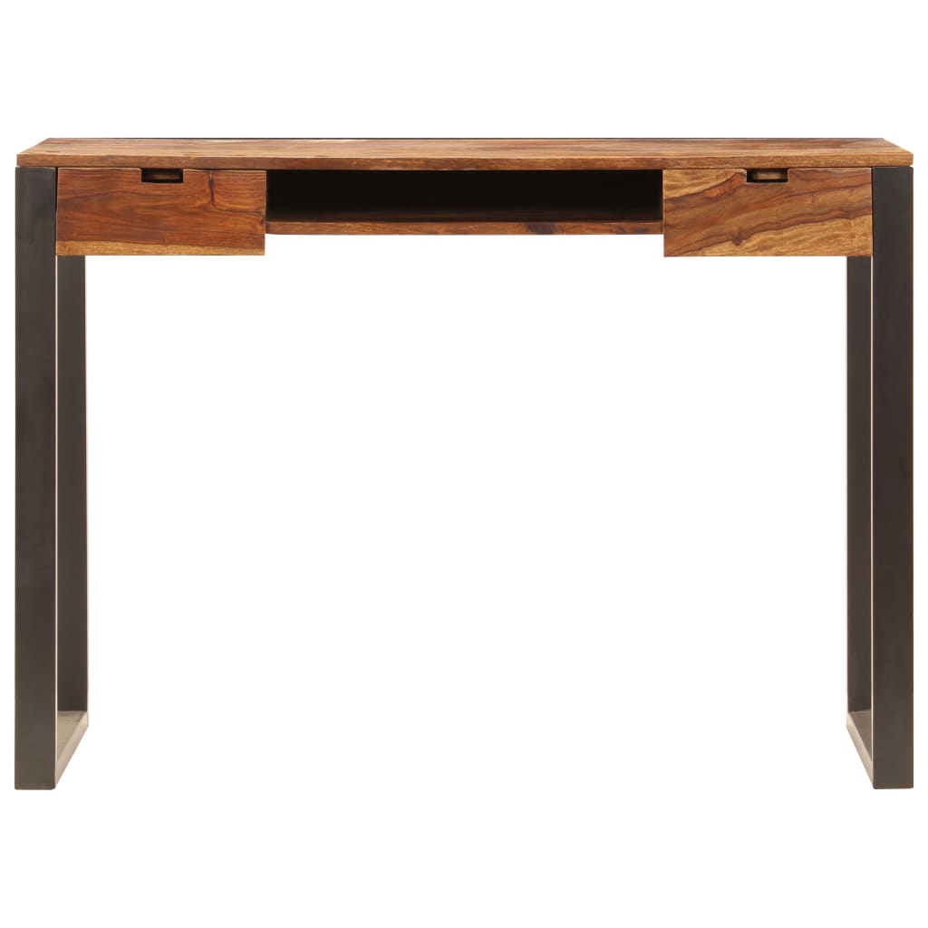 vidaXL Desk 43.3"x21.7"x30.7" Solid Sheesham Wood and Steel