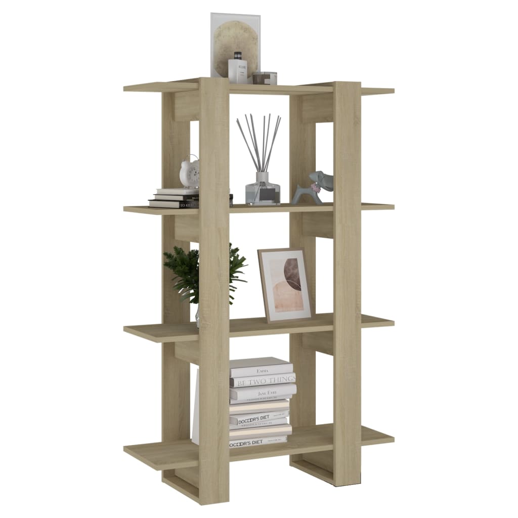 vidaXL Book Cabinet/Room Divider Sonoma Oak 31.5"x11.8"x48.6"