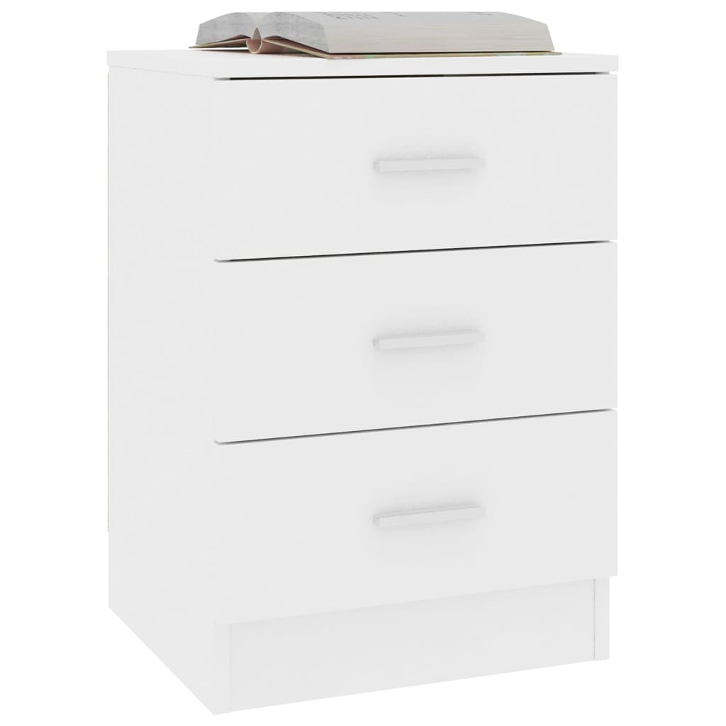 vidaXL Bedside Cabinet White 15"x13.8"x22" Engineered Wood