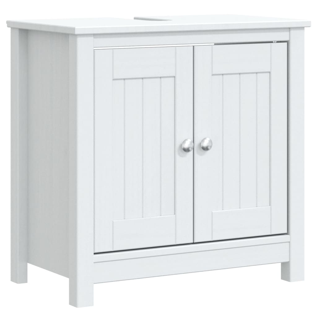 vidaXL 4 Piece Bathroom Furniture Set BERG White Solid Wood Pine
