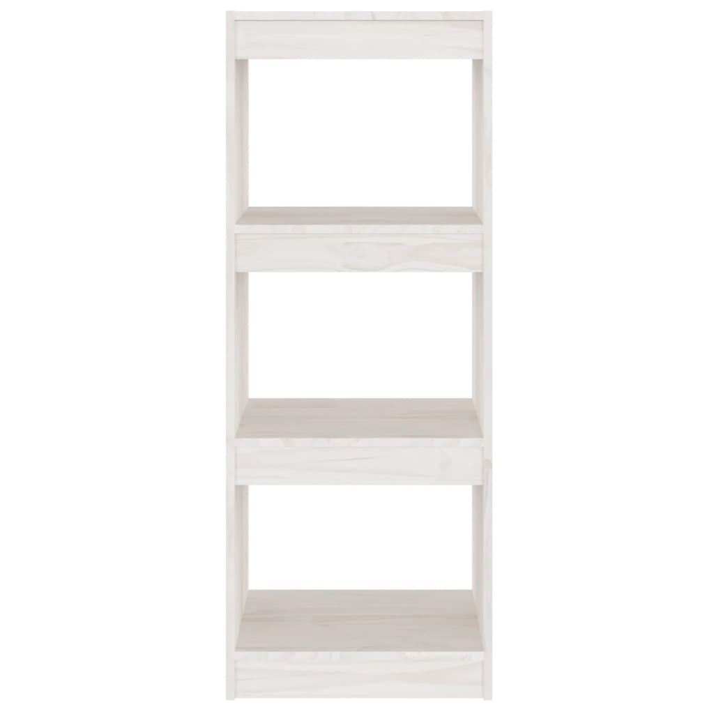 vidaXL Book Cabinet/Room Divider White 15.7"x11.8"x40.7" Solid Wood Pine