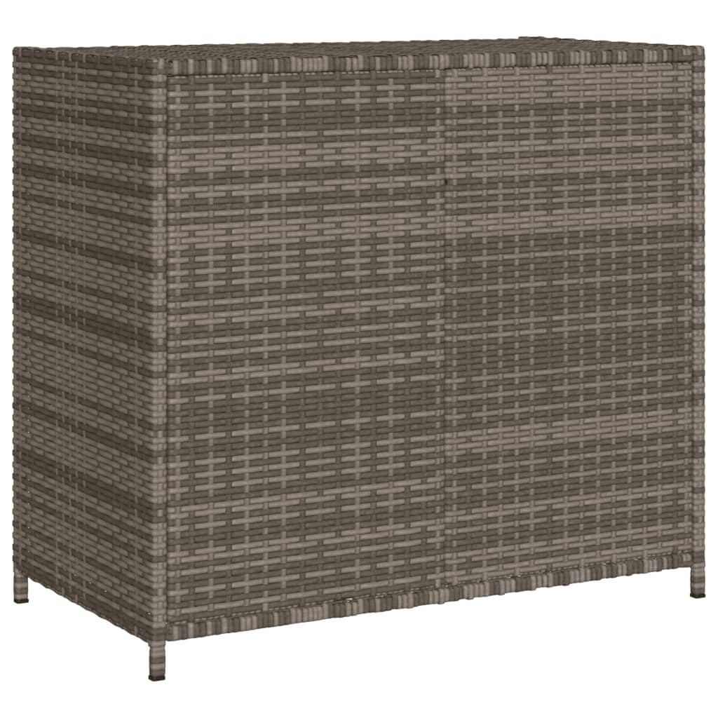 vidaXL Patio Storage Cabinet Gray 32.7"x17.7"x29.9" Poly Rattan