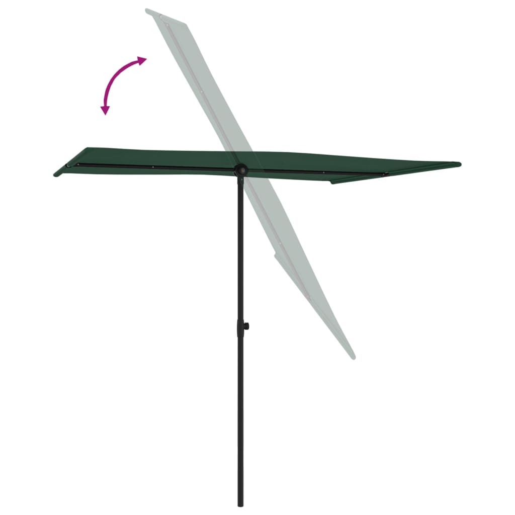 vidaXL Outdoor Parasol with Aluminum Pole 6.6'x4.9' Green
