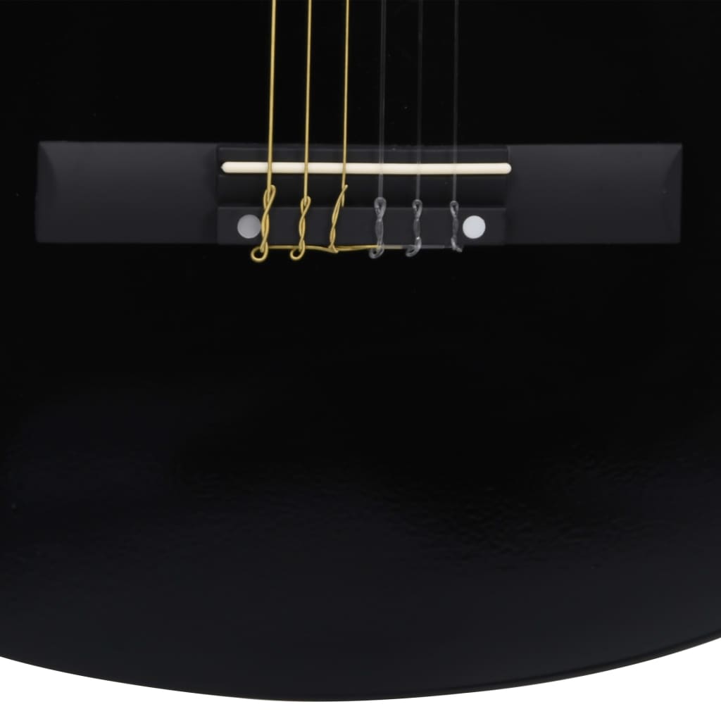 vidaXL Classical Guitar for Beginner Black 4/4 39" Basswood