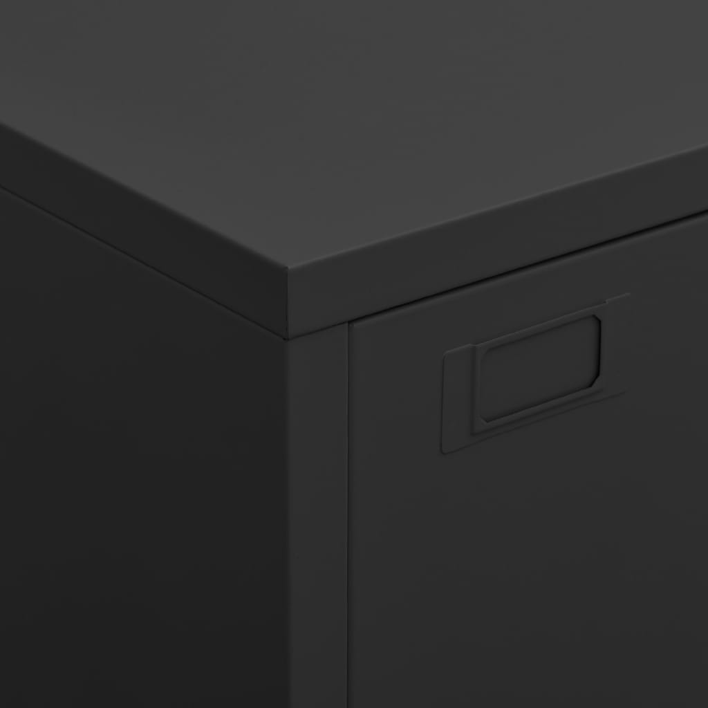 vidaXL Industrial Filing Cabinet Black 29.5"x15.7"x45.3" Metal