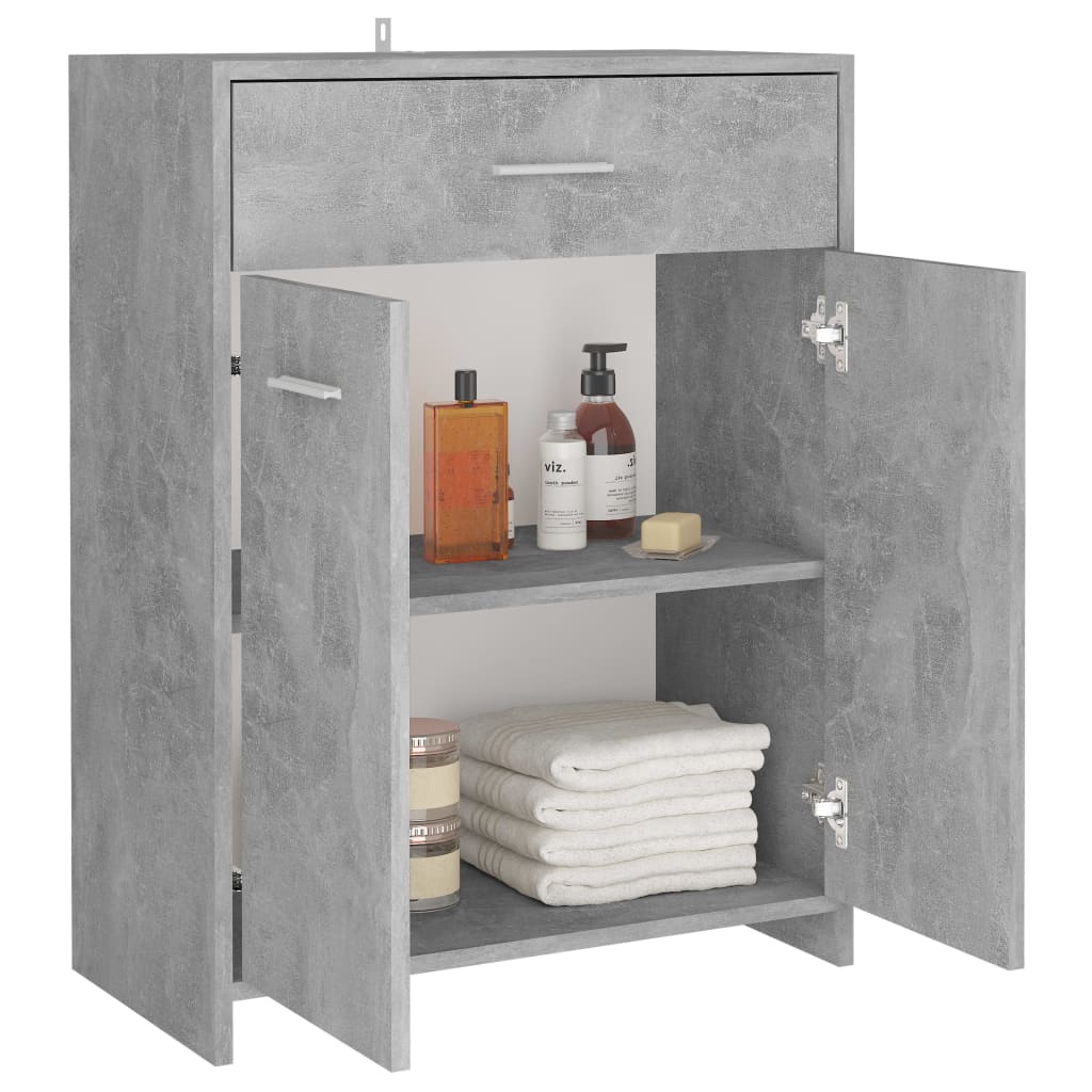 vidaXL Bathroom Cabinet Concrete Gray 23.6"x13"x31.5" Engineered Wood