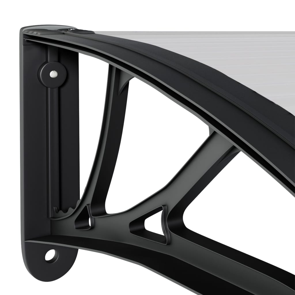 vidaXL Door Canopy Black and Transparent 59.1"x31.5" Polycarbonate