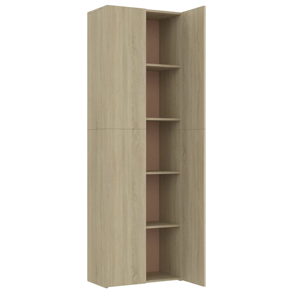 vidaXL Office Cabinet Sonoma Oak 23.6"x12.6"x74.8" Engineered Wood