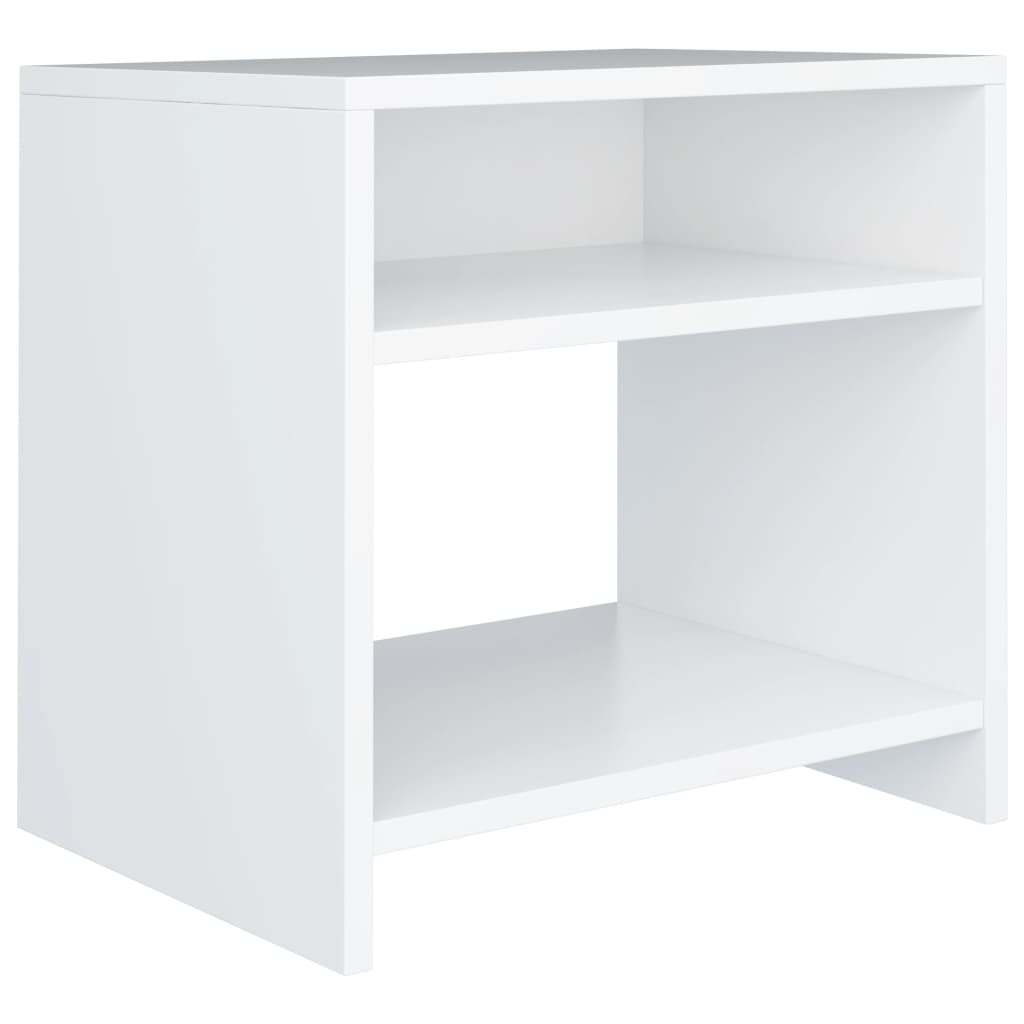 vidaXL Bedside Cabinet White 15.7"x11.8"x15.7" Engineered Wood
