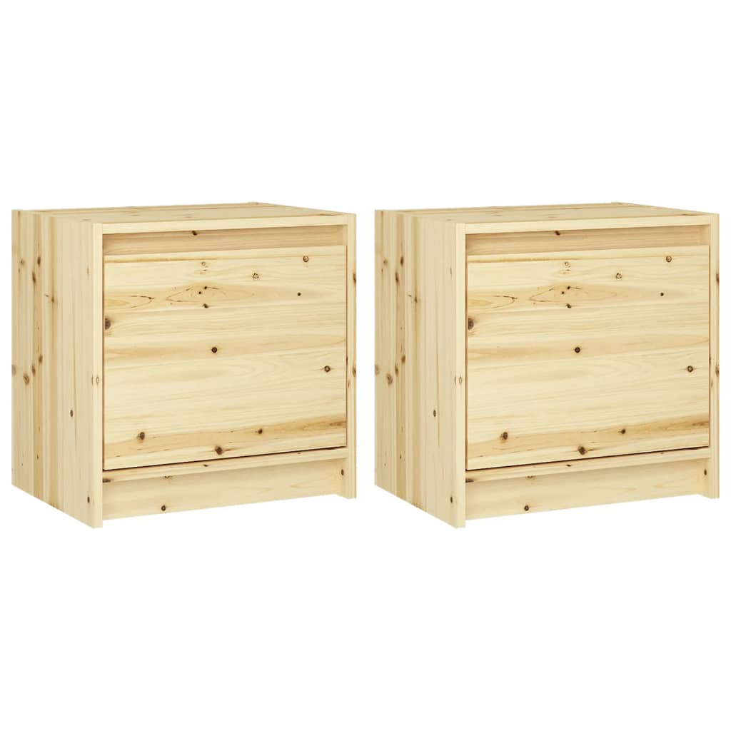 vidaXL Bedside Cabinets 2 pcs 15.7"x12"x15.7" Solid Firwood