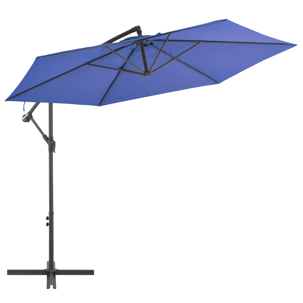 vidaXL Cantilever Umbrella with Aluminium Pole 118" Blue