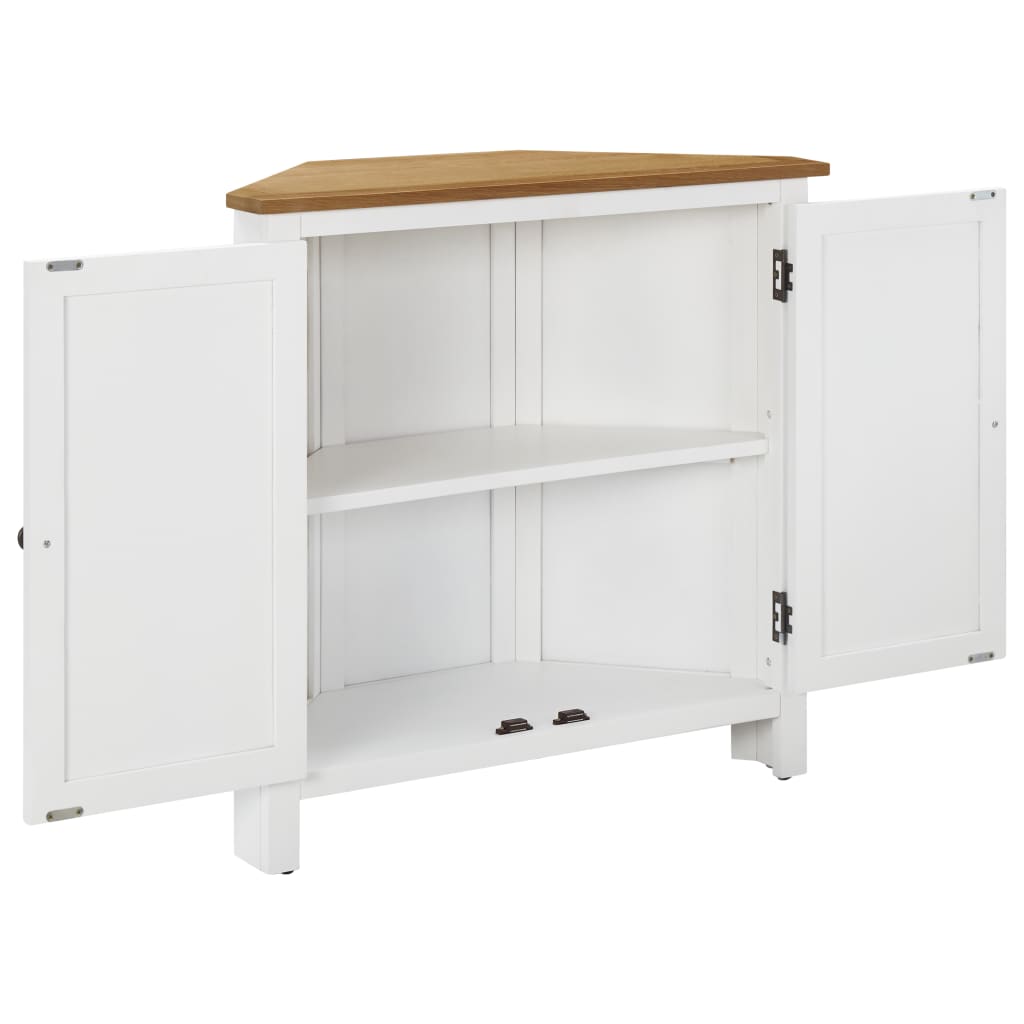 vidaXL Corner Cabinet 31.5"x13.2"x30.7" Solid Oak Wood
