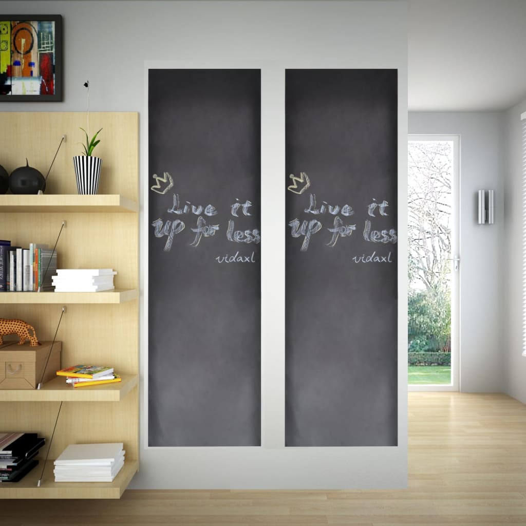 vidaXL Wall Sticker Blackboard 1.5'x6.6' 2 Rolls with Chalks