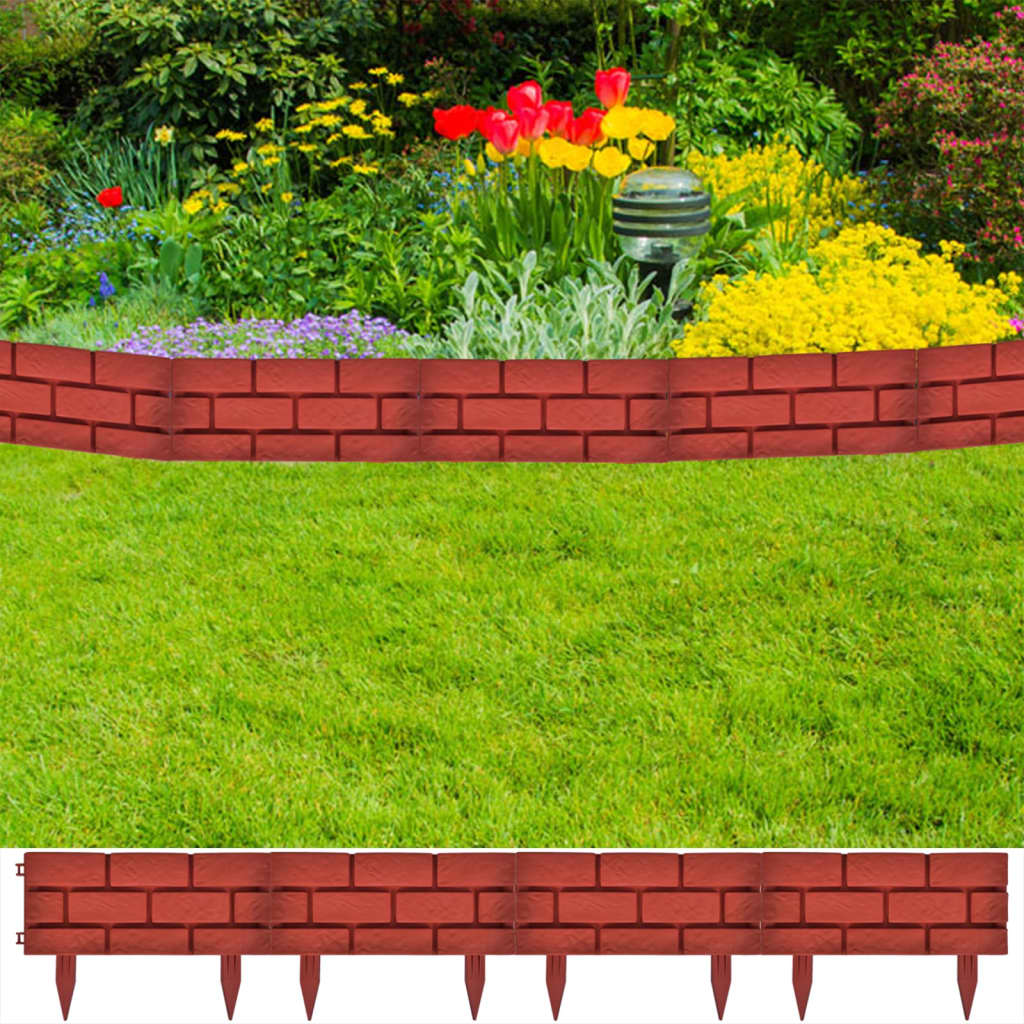 Lawn Divider with Brick Design 11 pcs
