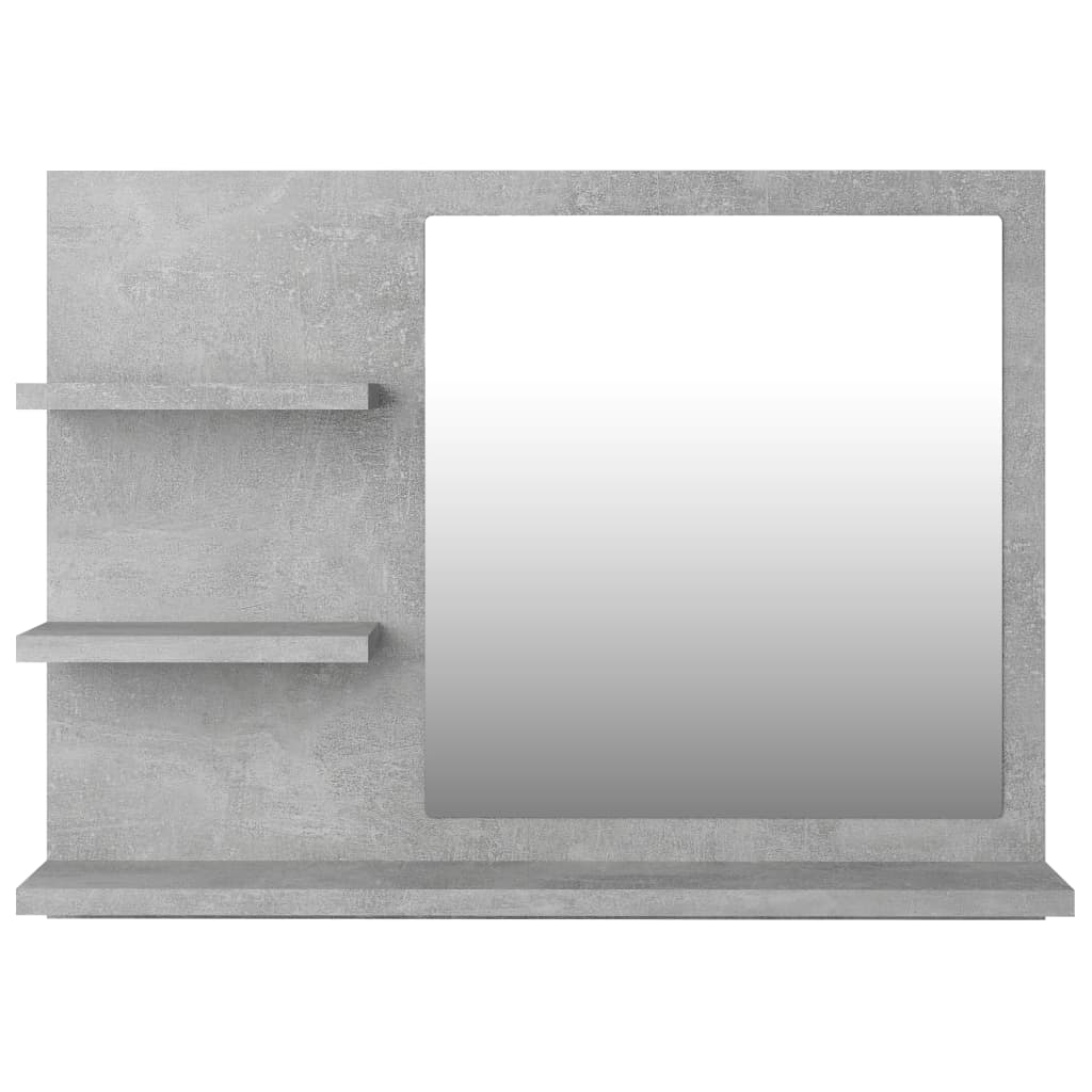 vidaXL Bathroom Mirror Concrete Gray 23.6"x4.1"x17.7" Engineered Wood