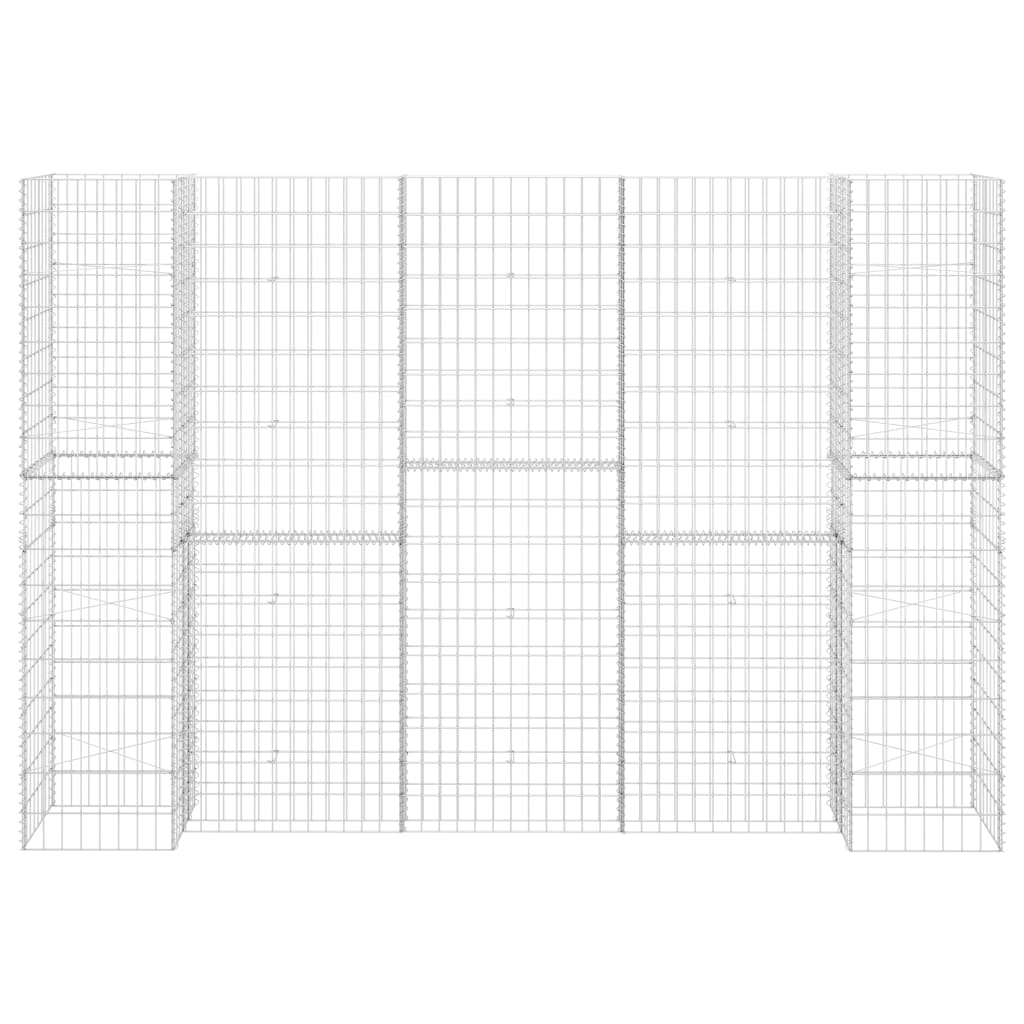 vidaXL H-Shaped Gabion Planter Steel Wire 102.4"x15.7"x70.9"