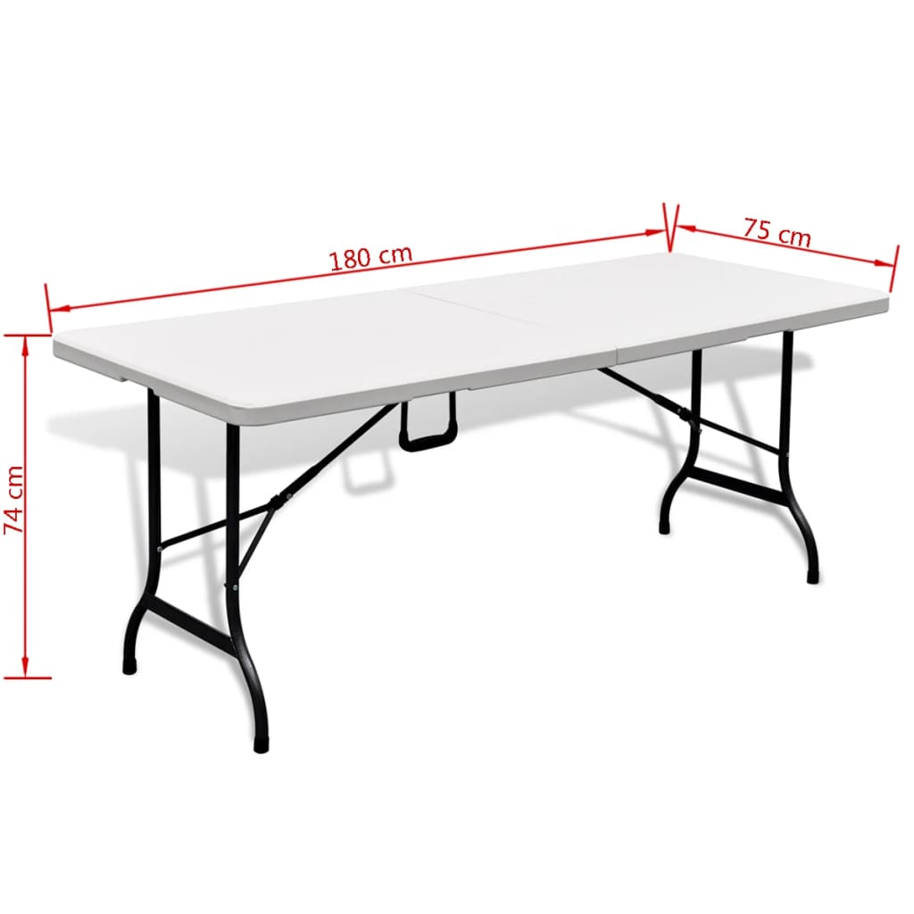 vidaXL Folding Patio Table White 70.9"x29.5"x29.1" HDPE