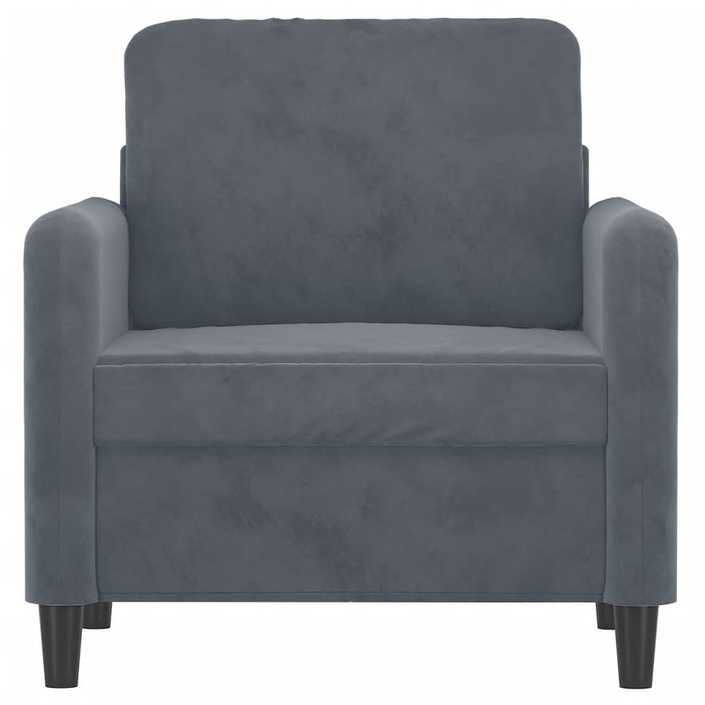 vidaXL Sofa Chair Dark Gray 23.6" Velvet
