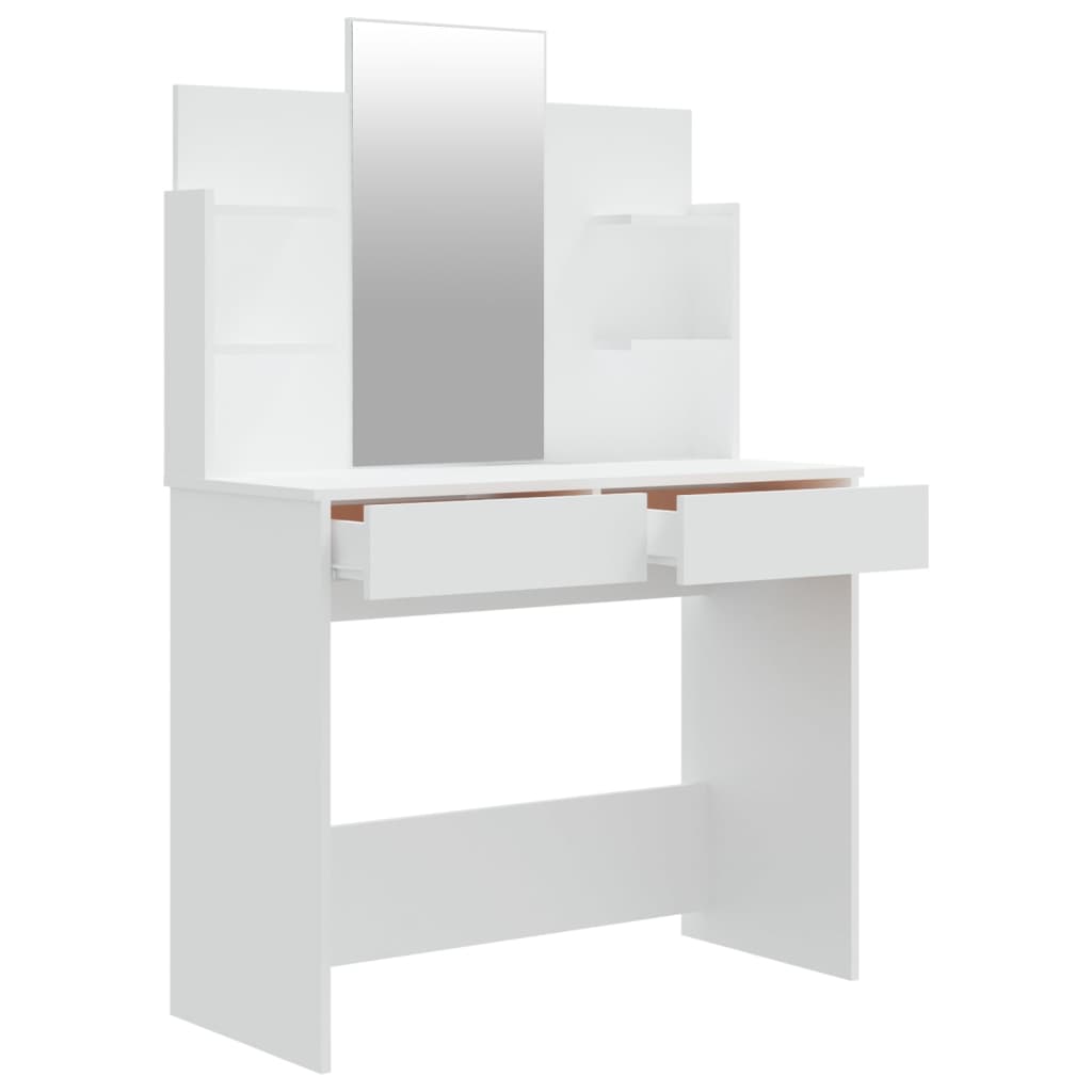 vidaXL Dressing Table with Mirror White 37.8"x15.7"x55.9"