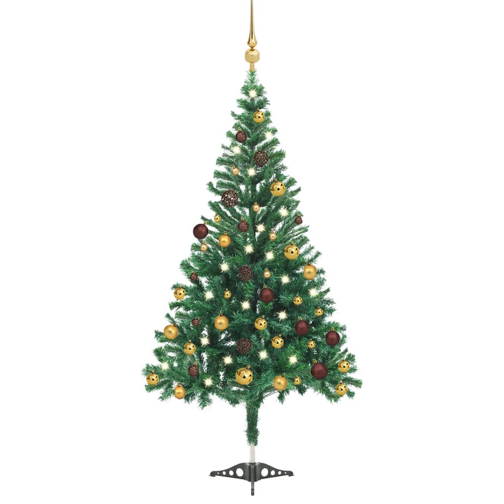 vidaXL Artificial Pre-lit Christmas Tree with Ball Set 70.9" 564 Branches