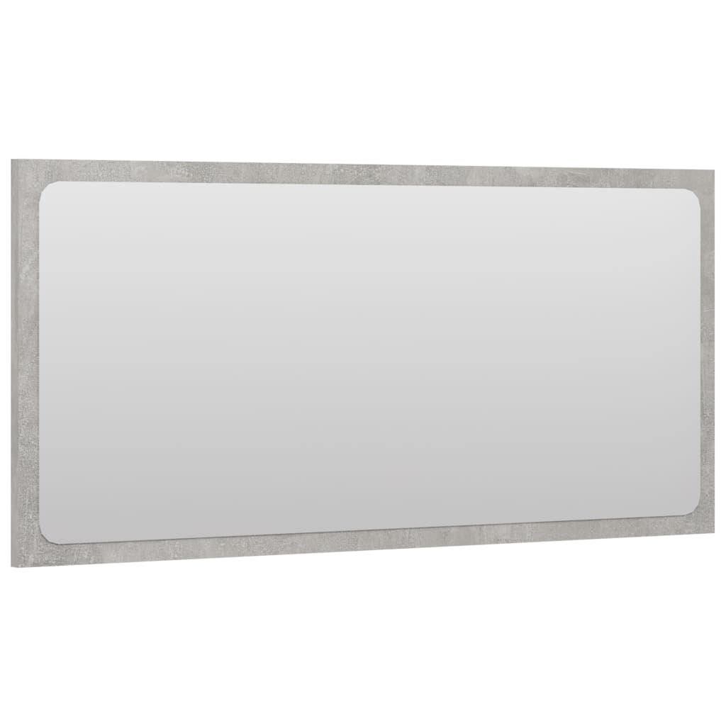 vidaXL Bathroom Mirror Concrete Gray 31.5"x0.6"x14.6" Engineered Wood