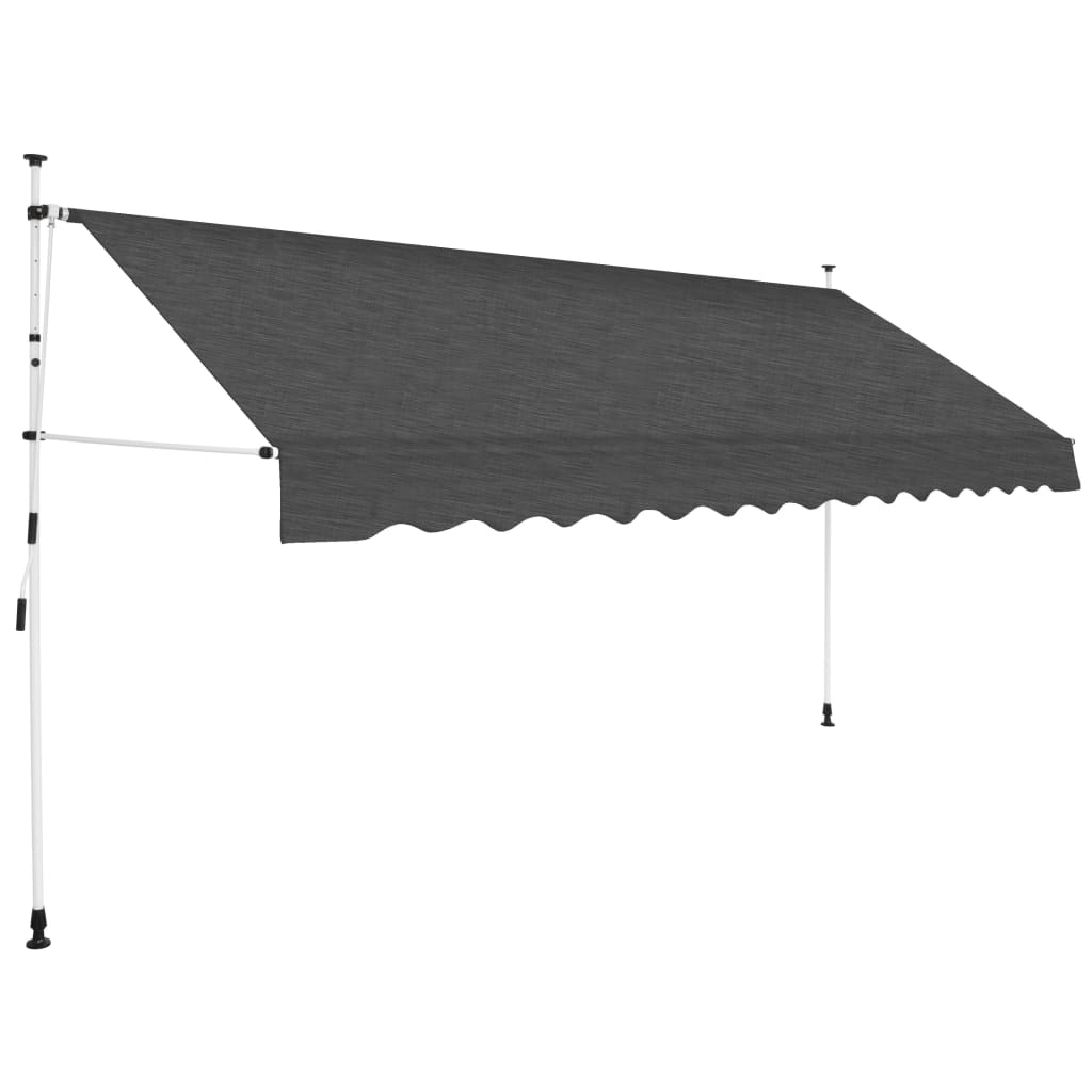 vidaXL Manual Retractable Awning 157.5" Anthracite