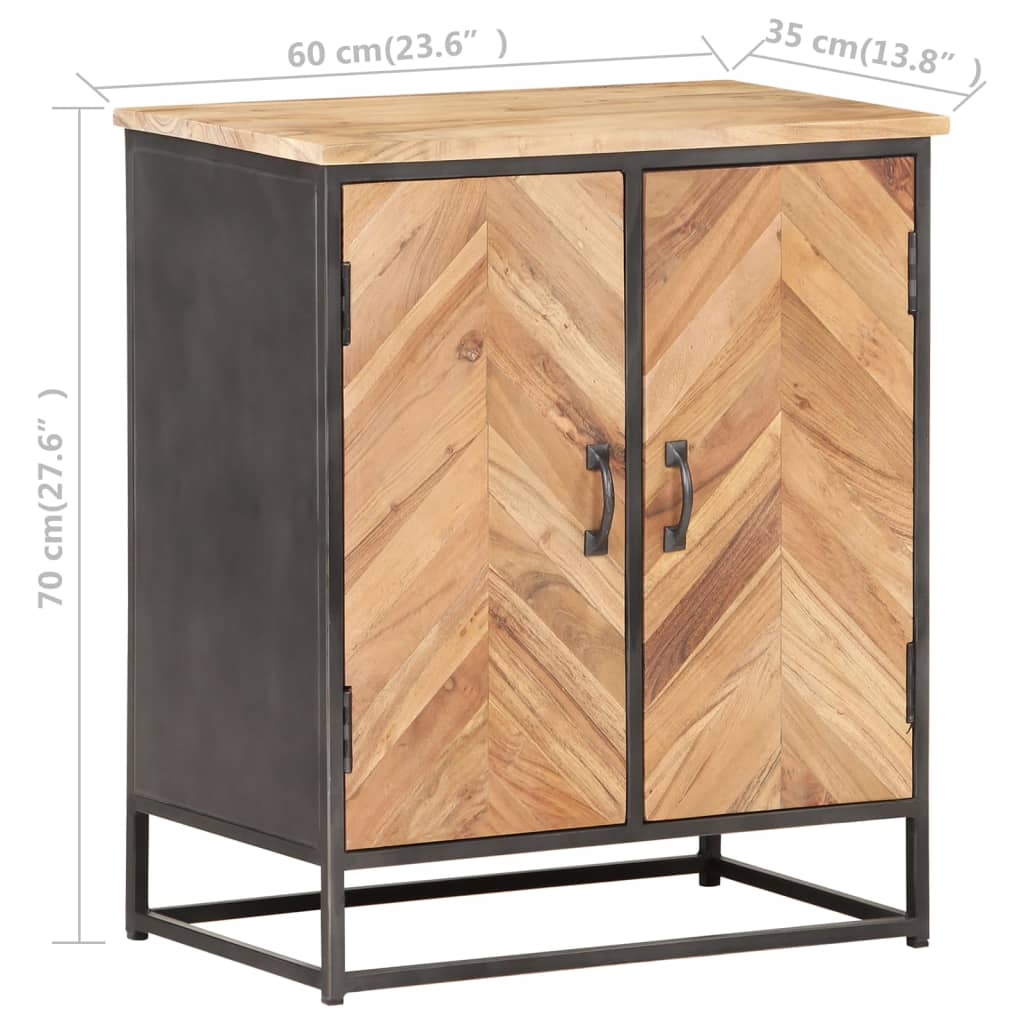 vidaXL Sideboard 23.6"x13.8"x27.6" Solid Acacia Wood