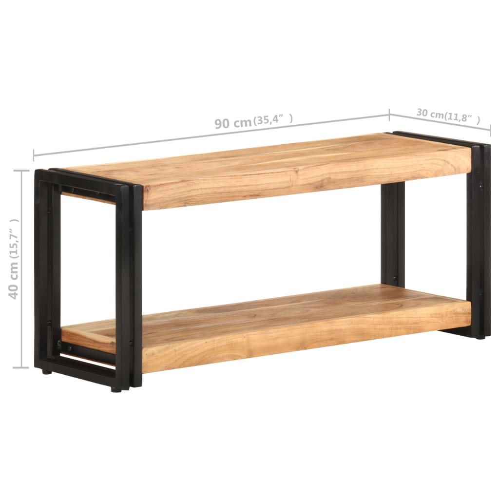 vidaXL TV Stand 35.4"x11.8"x15.7" Solid Wood Acacia