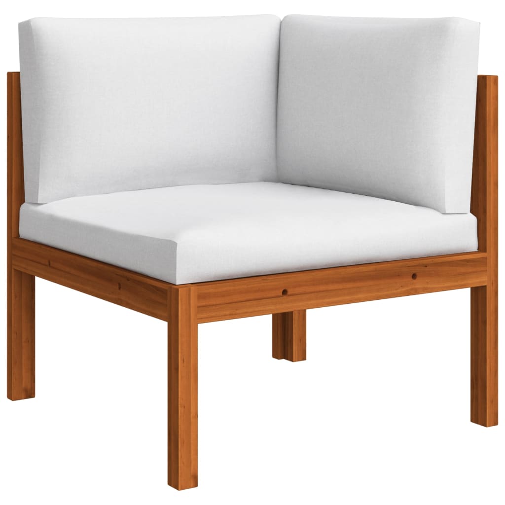 vidaXL 9 Piece Patio Lounge Set with Cushions Cream Solid Acacia Wood