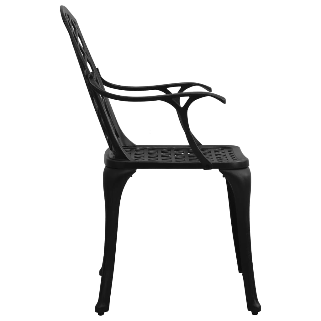 vidaXL Patio Chairs 2 pcs Cast Aluminum Black
