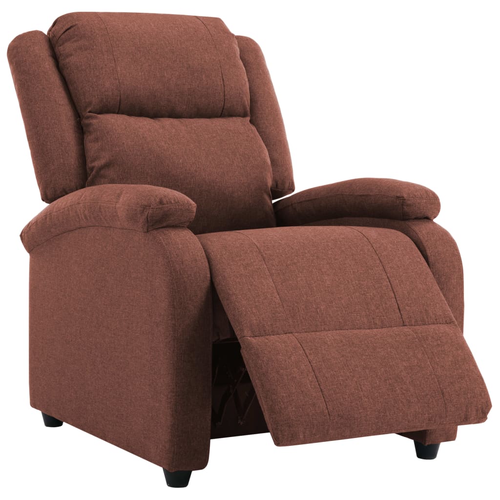 vidaXL Electric Recliner Chair Brown Fabric