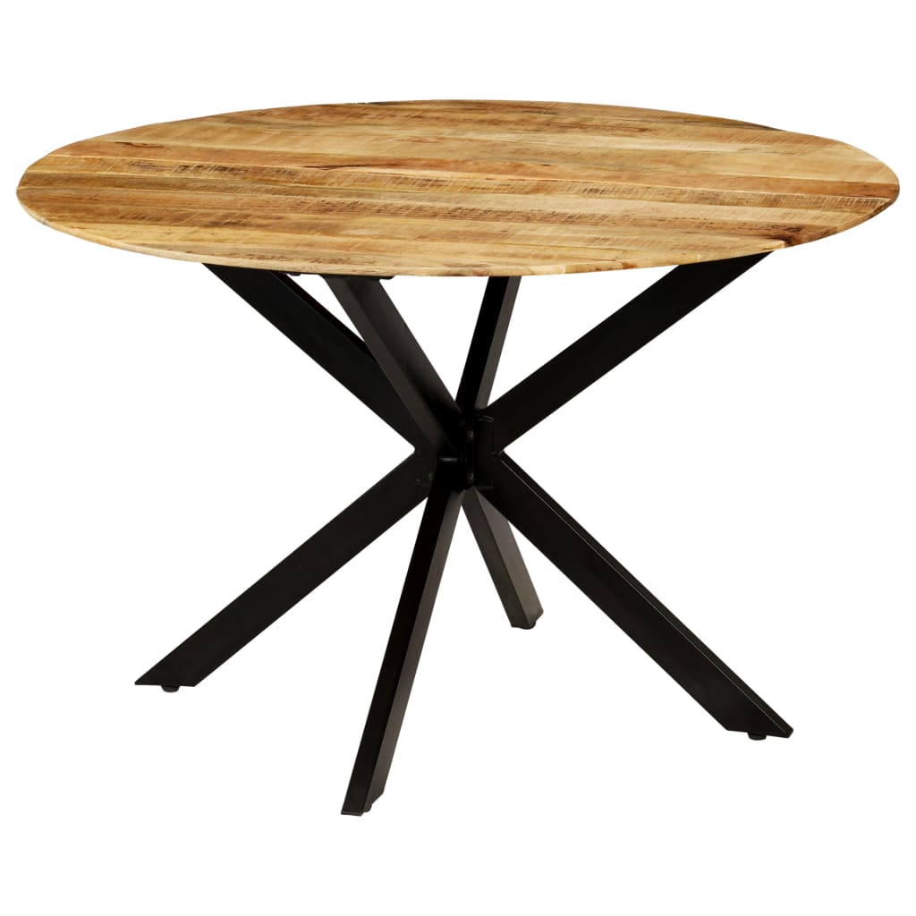 vidaXL Dining Table Solid Rough Mango Wood and Steel 47.2"x30.3"