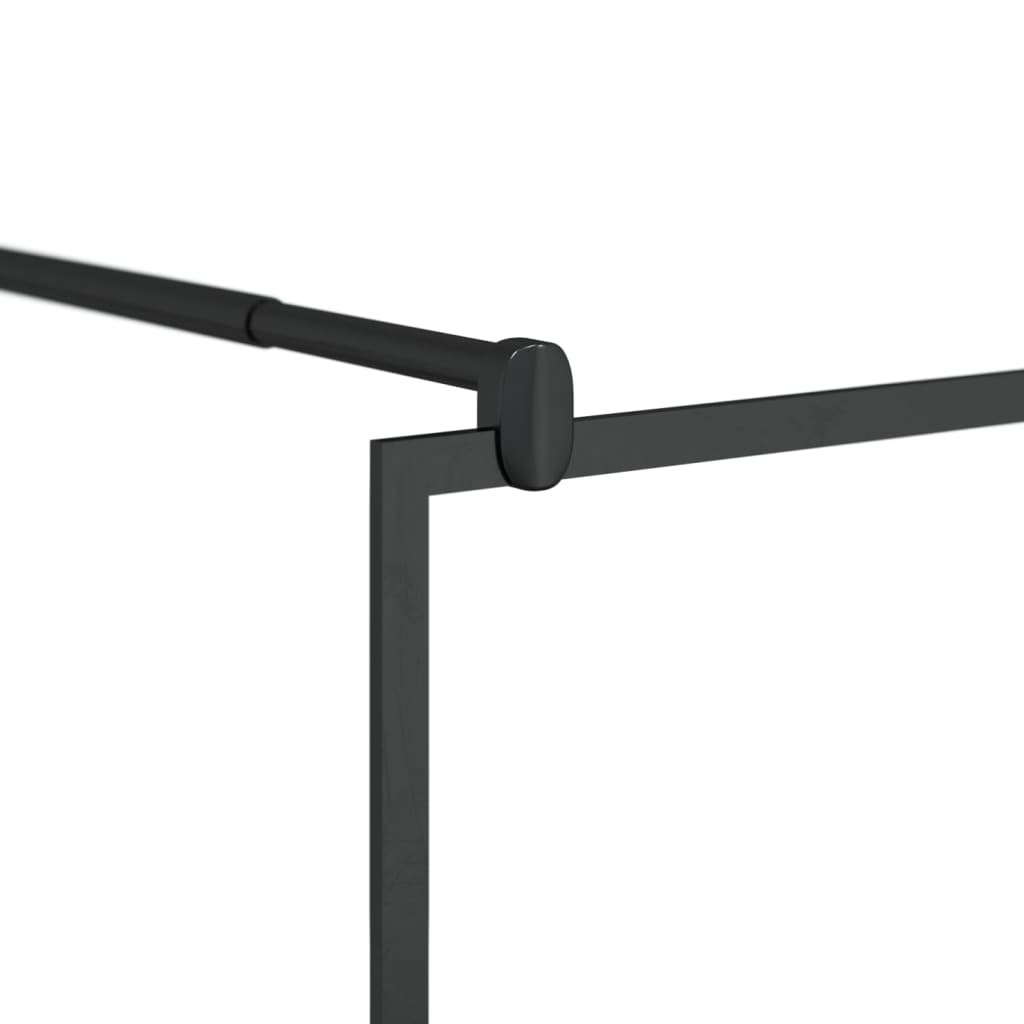 vidaXL Walk-in Shower Wall with Shelf Black 39.4"x76.8" ESG Glass&Aluminum